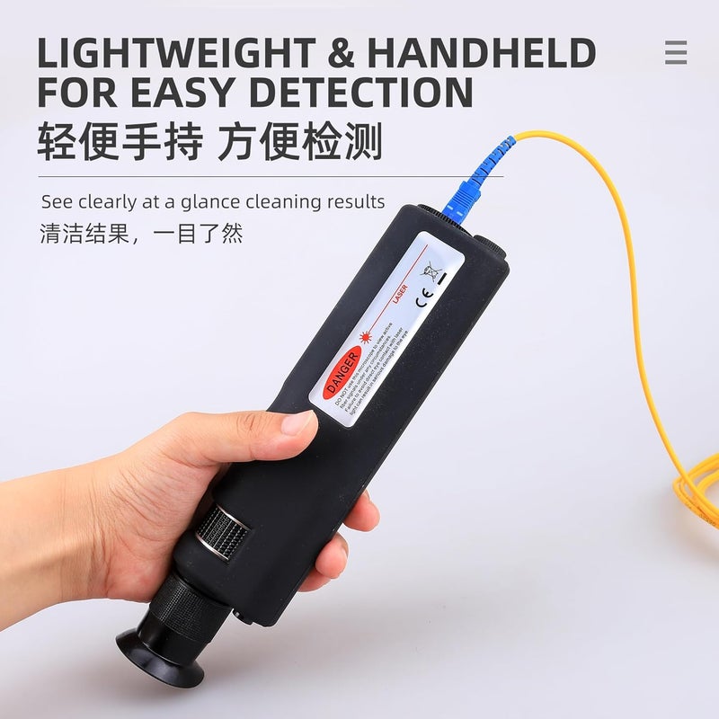 ANPTAIKE مجس فحص الألياف الضوئية 200X/400X ميكروسكوب LED، بلاستيك، ضوء أبيض، يعمل بالبطارية، محمول، مناسب للوضع الفردي/الوضع المتعدد، موصلات SC/LC/FC - Image 3